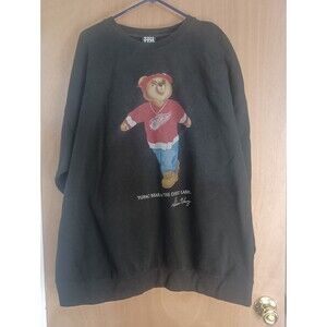 Dirt Label Rap Tupac Bear Detroit Red Wings BLACK SWEATSHIRT Limited Edit - 3XL